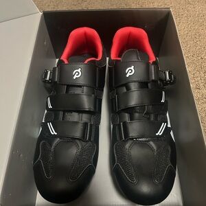 Peloton Cycling Shoes Size 47 Black Red Clip-In Spin Shoes NIB
